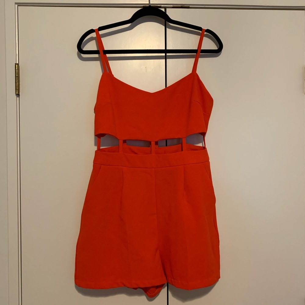 ASOS orange cut-out romper